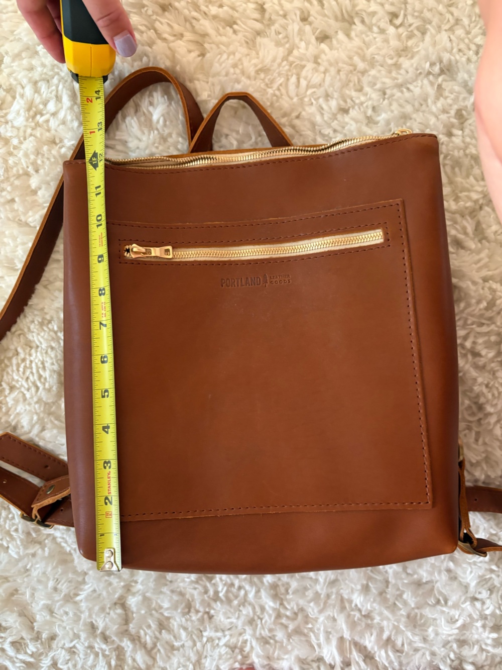 Portland Leather Tote Backpack- Honey - Picture 11 of 11